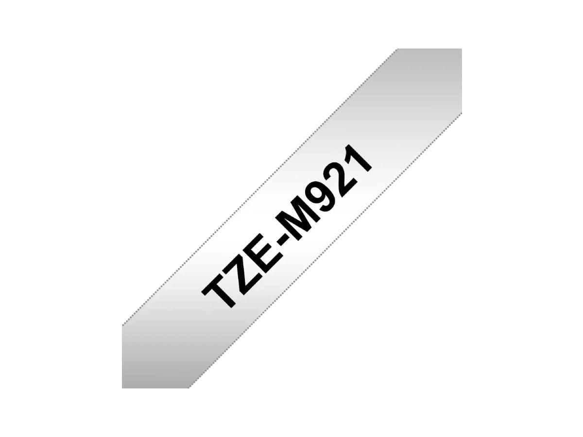 Brother P-Touch TZE-M921 Label Tape 9mm x 8m Black On Matt Silver Tape - Altimus
