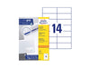 Avery 3653 Self Adhesive Multi-Purpose Labels, 105 x 42.3mm, 14labels/sheet, 100sheets/pack - Altimus