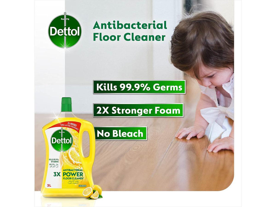 Dettol 3X Antibacterial Power Lemon Floor Cleaner 3L - Altimus