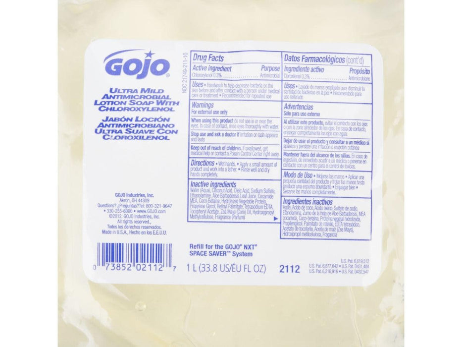 Gojo Ultra Mild Antimicrobial Lotion Soap Refill, 1000ml (2112-08 ...