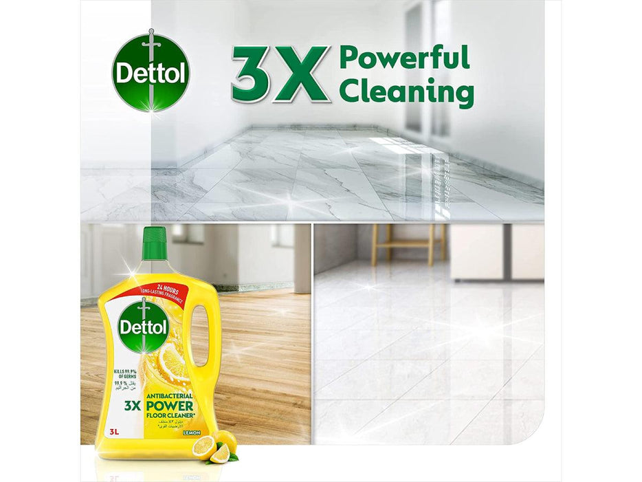 Dettol 3X Antibacterial Power Lemon Floor Cleaner 3L - Altimus