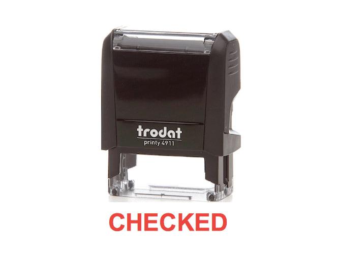 Trodat Printy 4911 Stamp "CHECKED" - Red