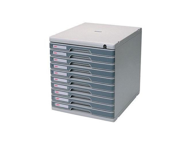 Deli 10-Drawer Cabinet, With Front Lock, Grey & Dark Grey (97710) - Altimus