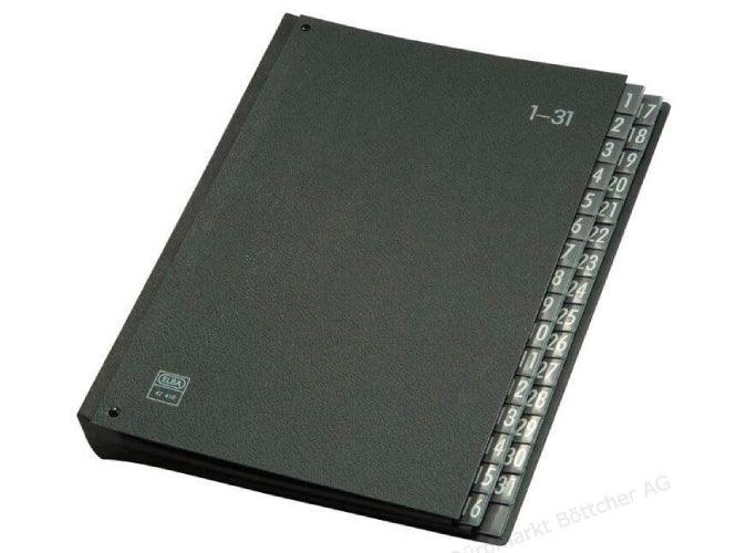 Elba 42418 Signature Book, 32 Dividers, A4, Fiberboard, [1 - 31], Black - Altimus