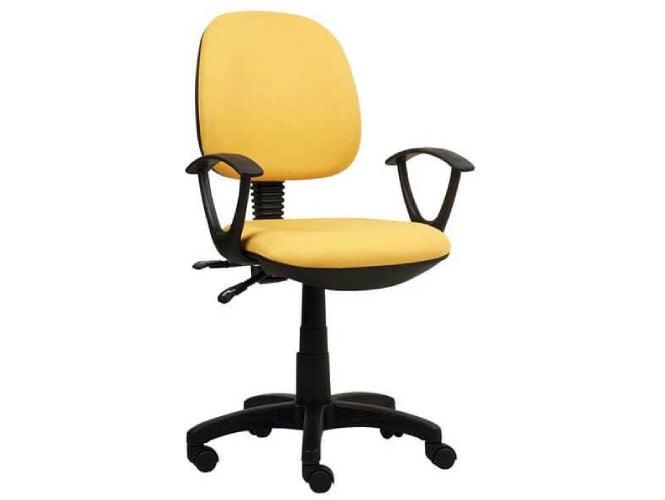 Secretary 685A Low Back Chair with Arms Black PVC - Altimus