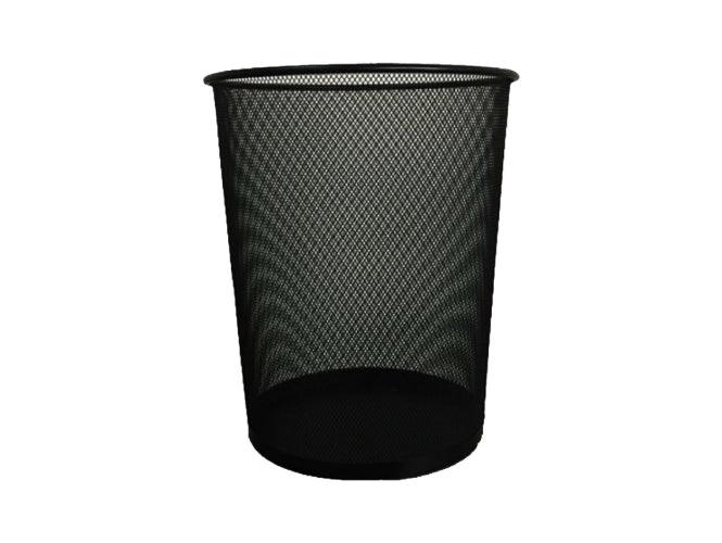Partner Metal Mesh Waste Bin Round Large Black - Altimus