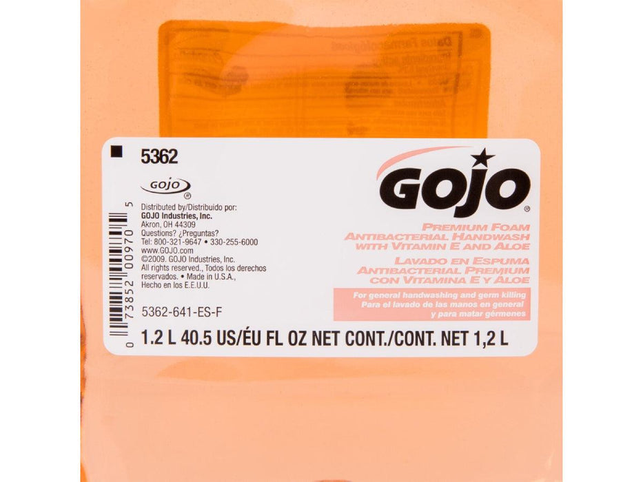 GOJO Premium Foam Antibacterial Handwash, 1200ml (5362-02) - Altimus