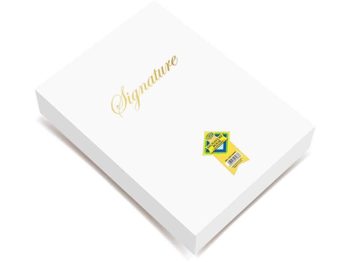 Signature Book, Italian PU Material Cover without Window, 18 Sheets with Gift Box, Blue Color, 240 x 340 mm (FSCL18-PU) - Altimus