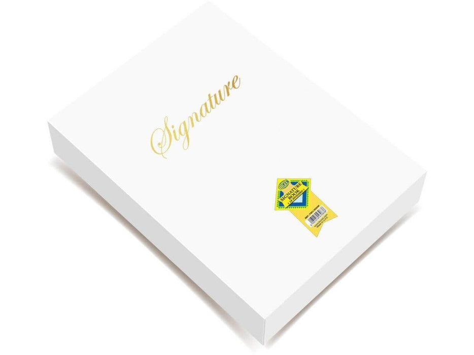 Signature Book, Italian PU Material Cover without Window, 18 Sheets with Gift Box, Blue Color, 240 x 340 mm (FSCL18-PU) - Altimus