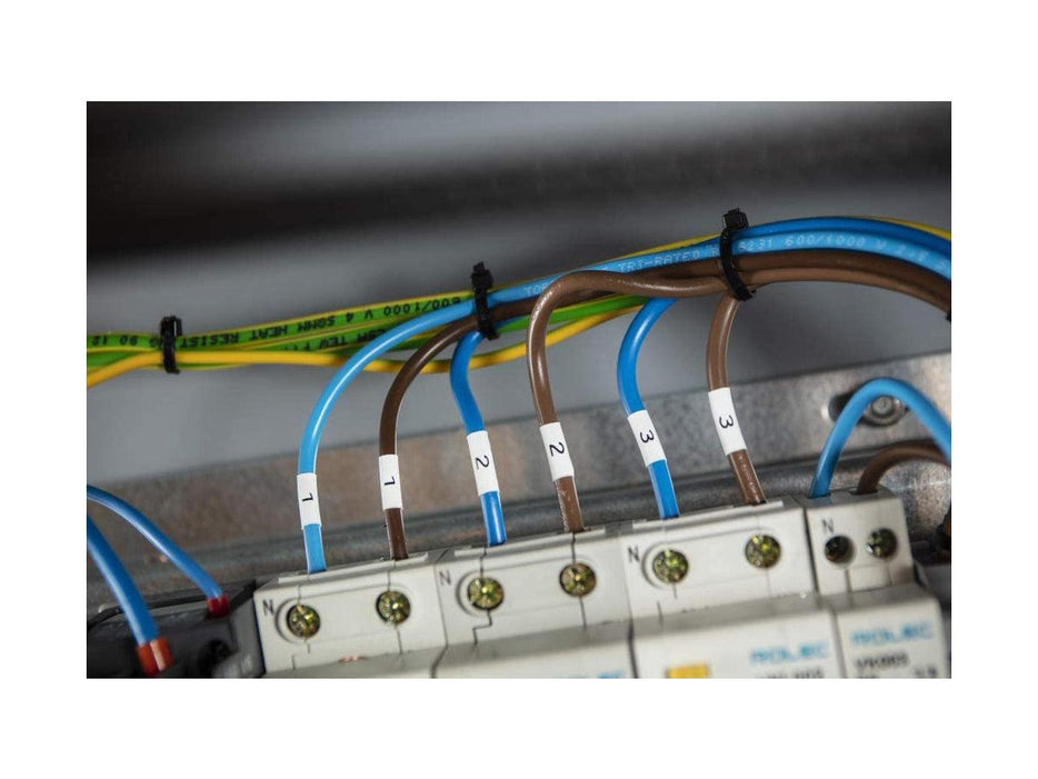 Brother P-touch 5.2mm HSe-211E Heat Shrink Tube, 1.5m, Black on White - Altimus