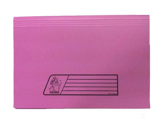 Premier Document Wallet Full Flap, 285gsm, F/S, 5/pack, Pink - Altimus