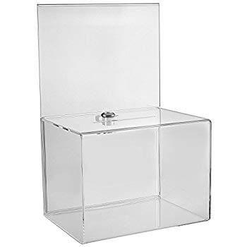 Acrylic Suggestion Box with Header W 7.88" x D 4.26" x H 8.26" - Altimus