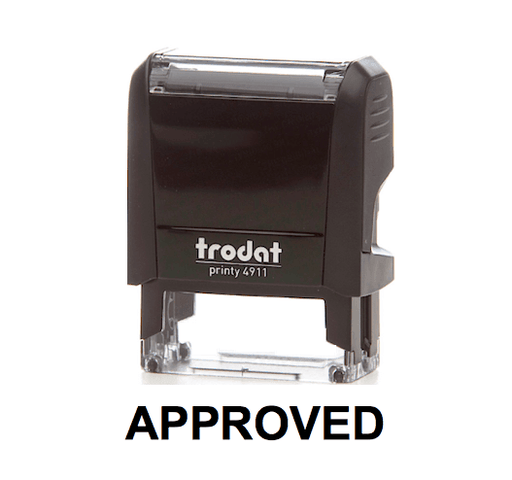 Trodat Printy 4911 Stamp "APPROVED" - Black - Altimus