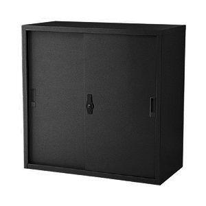 Rexel Low Height Cupboard Sliding Steel With 1 Adjustable Shelf, RXL102SS (Black) - Altimus