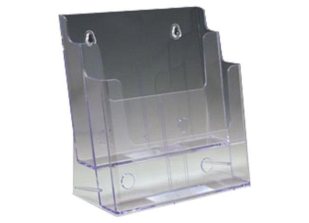 Acrylic Brochure Holder Table-Wall Mount 2 Tier A4 230 x 260 mm
