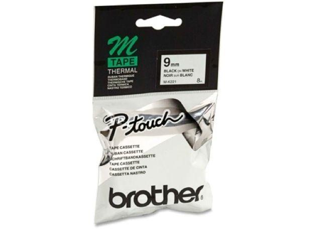 Brother P-touch 9mm MK-221 Tape, Black on White