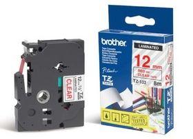 Brother P-touch 12mm TZ-132 Laminated Tape, 8 m, Red on Clear - Altimus