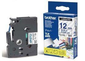 Brother P-touch 12mm TZ-133 Laminated Tape, 8 m, Blue on Clear - Altimus
