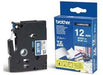 Brother P-touch 12mm TZ-535 Laminated Tape, 8 m, White on Blue - Altimus