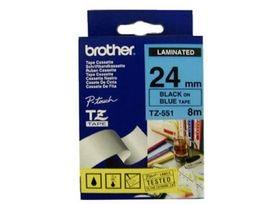 Brother P-touch 24mm TZ-551 Laminated Tape, 8 m, Black on Blue - Altimus