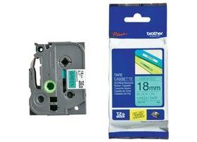 Brother P-touch 18mm TZ-741 Laminated Tape, 8 m, Black on Green