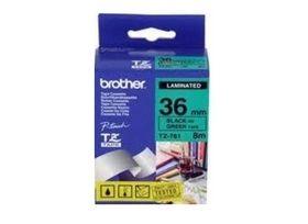 Brother P-touch 36mm TZ-761 Laminated Tape, 8 m, Black on Green - Altimus