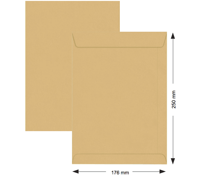 Hispapel Brown Envelope 176 x 250mm 10'' x 7" 120gsm 250pcs-box - Altimus