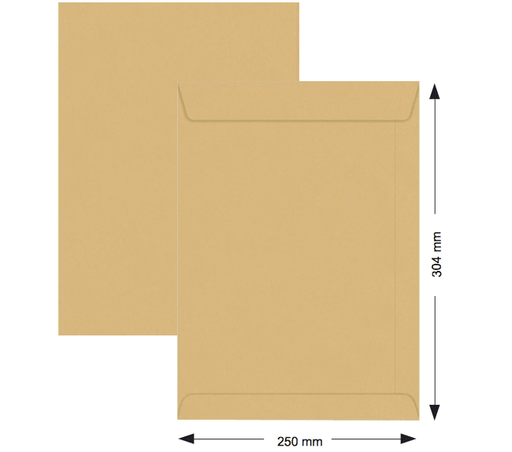 Hispapel Brown Envelope 250 x 304mm 12" x 10" 250pcs-box - Altimus