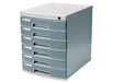 DELI 6 Drawer Plastic Cabinet with Lock in Front, Grey - Altimus