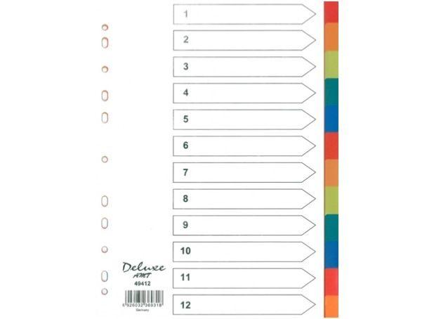 Deluxe Divider Plastic Colored A4 12 Tabs