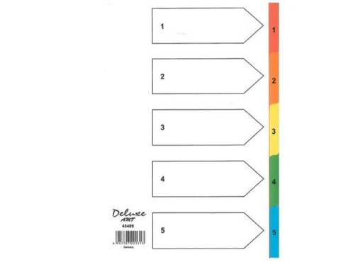 Deluxe Divider Manila Colored A4 with numbers 1-5 - Altimus