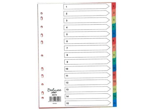Deluxe Divider Plastic Colored A4 with numbers 1-15 - Altimus
