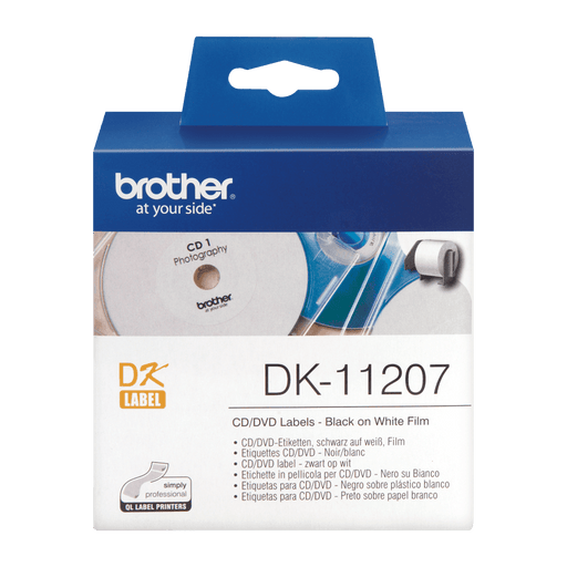 Brother DK-11207 CD-DVD Labels, 58 mm, 100-roll, White - Altimus