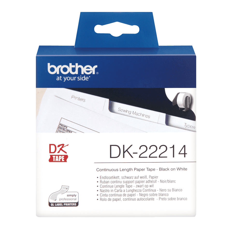 Brother DK-22214 Continuous Length Paper Tape, 12mm x 30.48m - Altimus