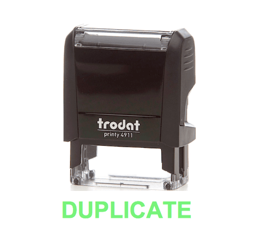 Trodat Printy 4911 Stamp "DUPLICATE" - Green - Altimus
