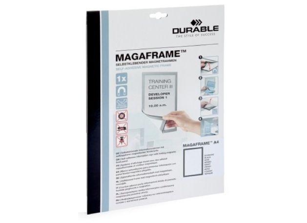Durable Magaframe A4 Self-Adhesive Magnetic Frame, 2-pack, Metallic Silver - Altimus