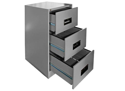 Hadid 3 Drawers Metal Filing Cabinet, Grey - Altimus