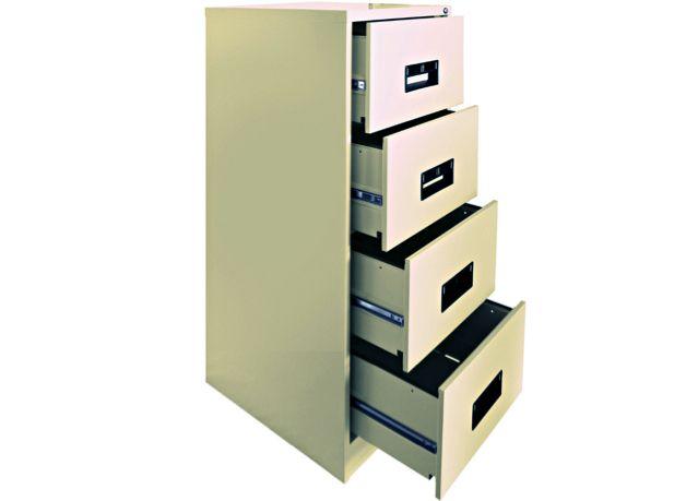 Hadid 4 Drawers Metal Filing Cabinet, Putty