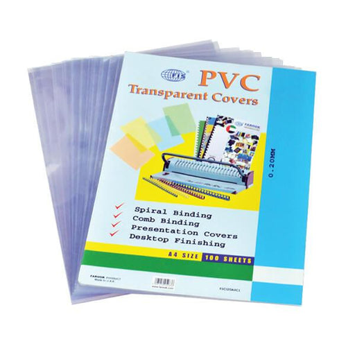 PVC Binding Cover A4 100 Pcs-Pack Clear - Altimus