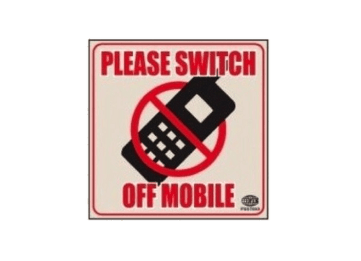 Sticker "PLEASE SWITCH OFF MOBILE" 11x11cm - Altimus