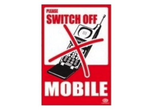 Sticker "PLEASE SWITCH OFF MOBILE" 12x17.5cm - Altimus