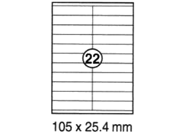 Xel-lent 22 Labels-Sheet, Straight Corners, 105 X 25.4 mm, 100 sheets-pack - Altimus