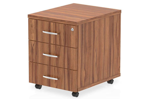 Mobile Pedestal, 3 Drawer With Handle And Lock W40 x D48 x H56 cm - WALNUT - Altimus