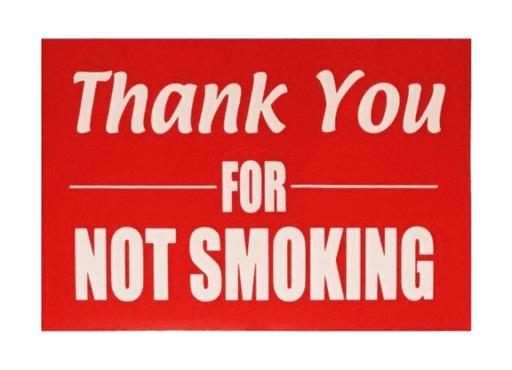 Sticker "Thank You FOR NOT SMOKING" 12x8cm - Altimus