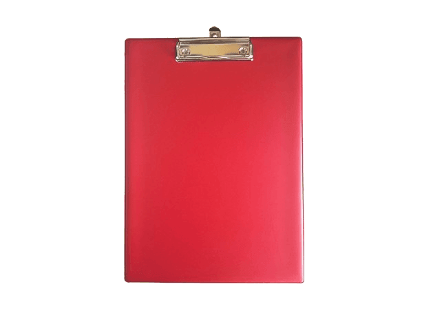 PVC Single Sided Clip Board A4, Red - Altimus