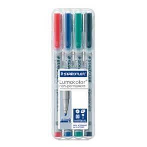 Staedtler 312 Lumocolor Non-Permanent Universal Pen B, Assorted (Pack of 4) - Altimus