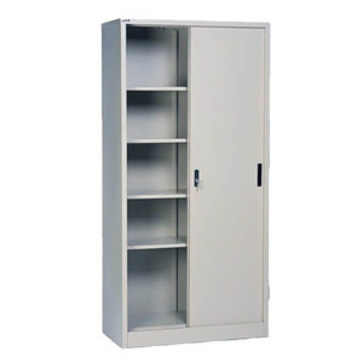 Rexel Full Height Cupboard Sliding Steel With 3 Adjustable Shelves, RXL101SS (Grey) - Altimus