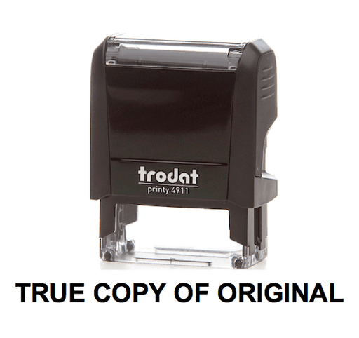 Trodat Printy 4911 Stamp "TRUE COPY OF ORIGINAL" - Black - Altimus