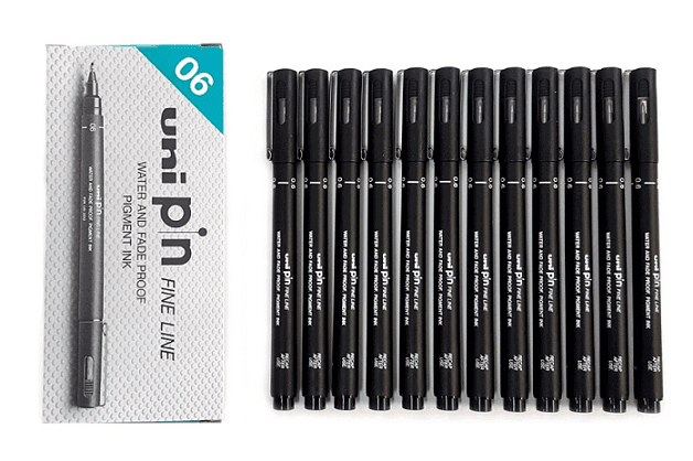 Uni Pin Fine Line 0.6mm Black 12pcs-Pack - Altimus