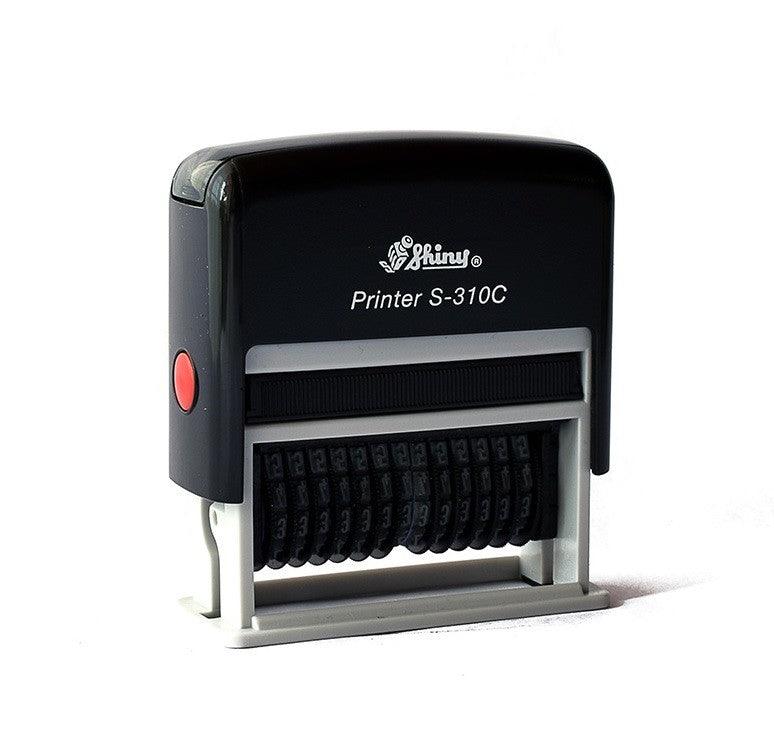 Shiny Self-Inking 14 Digits Numbering Stamp Printer S-310C, Black - Altimus